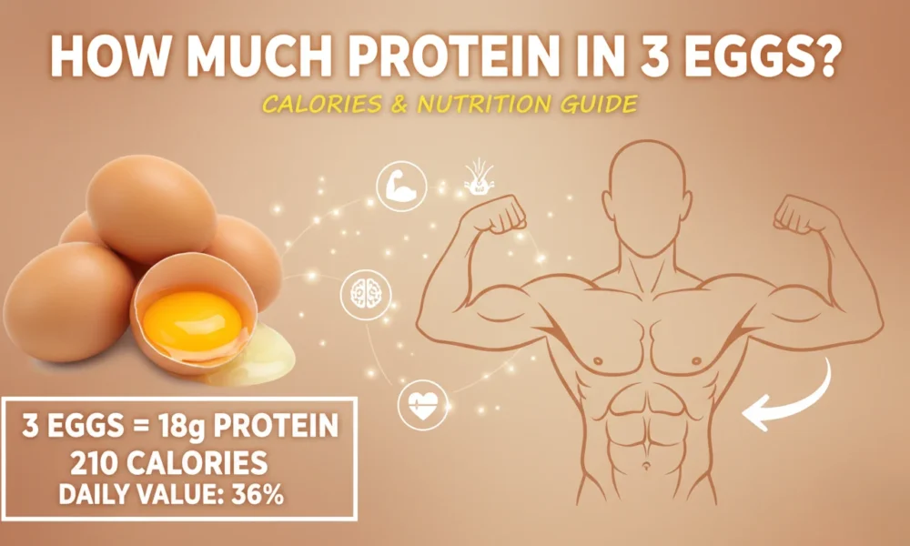 how much protein in 3 eggs